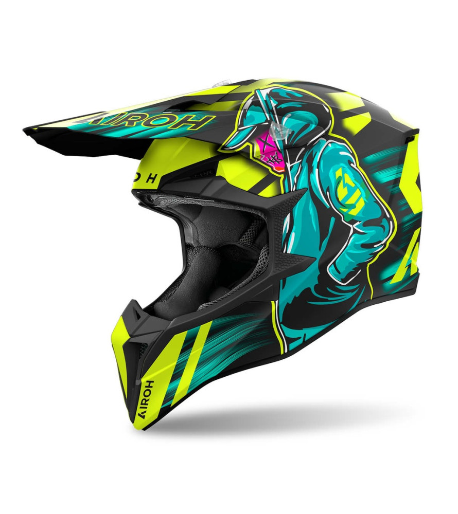 Airoh Wraaap Cyber Yellow cross sisak